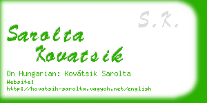 sarolta kovatsik business card